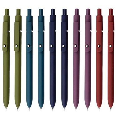 UIXJODO Gel Pens 10 Pcs 05mm Black Ink Pens Fine Point Smooth Writing Pens with Silicone Grip HighEnd Series Metal Clip Retractable Pens for Journaling Note Taking 10 Pcs Vintage