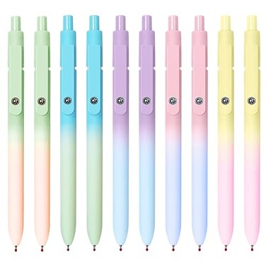 UIXJODO Gel Pens 10 Pcs Black Ink Pens for Women 07mm Medium Point Smooth Writing Pens with Silicone Grip HighEnd Series Metal Clip Retractable Pens for Journaling Note Taking 10 Pcs Pastel