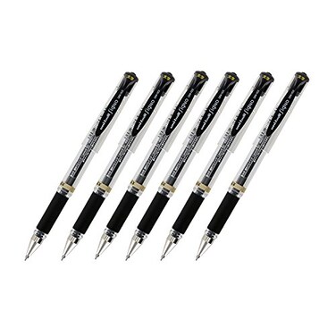 Uni-Ball UniBall Signo UM153 Gel Ink Rollerball Pen 10mm Broad Point Black Ink Pack of 6