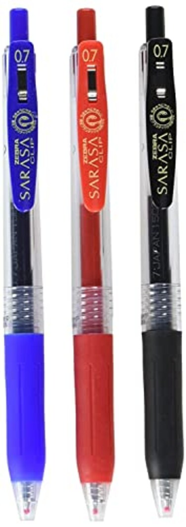 Zebra Pen Zebra Sarasa Clip Gel Ink Ballpoint Pen 07mm 3 Color Set JJB153CA