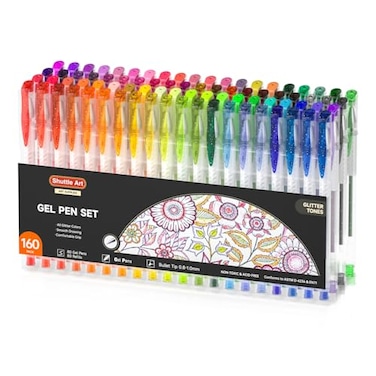 Shuttle Art 160 Pack Glitter Gel Pens 80 Colors Glitter Gel Pens Set with 80 Refills for Adults Coloring Books Drawing Crafts Scrapbooking Journaling
