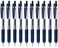 Zebra Technologies Zebra Sarasa Clip 10 Retractable Gel Ink Pen Rubber Grip 10mm Blue Black Ink Value Set of 10