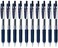 Zebra Technologies Zebra Sarasa Clip 10 Retractable Gel Ink Pen Rubber Grip 10mm Blue Black Ink Value Set of 10