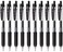Zebra Technologies Zebra Sarasa Clip 10 Retractable Gel Ink Pen Rubber Grip 10mm Black Ink Value Set of 10