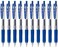 Zebra Technologies Zebra Sarasa Clip 10 Retractable Gel Ink Pen Rubber Grip 10mm Blue Ink Value Set of 10