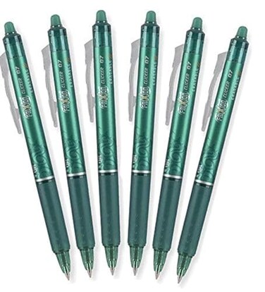 PILOT FriXion Clicker Retractable Erasable Gel Pens Fine Point 6 Pack Green