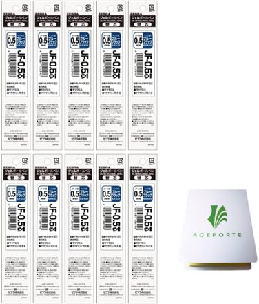Sarasa Zebra 05mm Blue Black Ink 10 Refills RJF5FB High Speed Dry Ink Technology with Original Sticky Notes