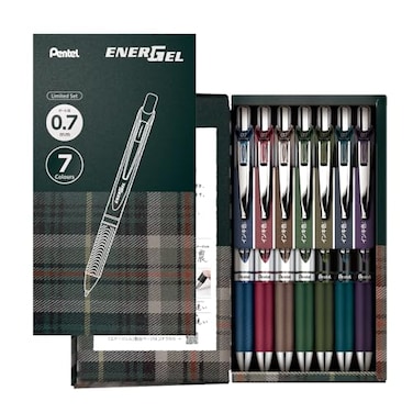Pentel BL77L7 Gel Ink Ballpoint Pen EnerGel 07mm Limited Edition 7 Colors Set