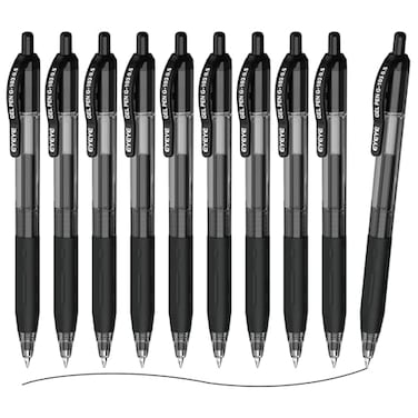 EYEYE G103 10 Pack Retractable Gel Pens 05mm Black Ink Pen Extra Fine Point Quick Dry 05 mm Ballpoint Pen Fine Point Smooth Writing Pens for for Office School Supplies