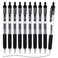 EYEYE G103 Black Gel Pens 07mm 10 Pack Retractable Medium Point Ballpoint Pen Quick Drying Pen Fine Point Smooth Writing Pens for Office School Supplies