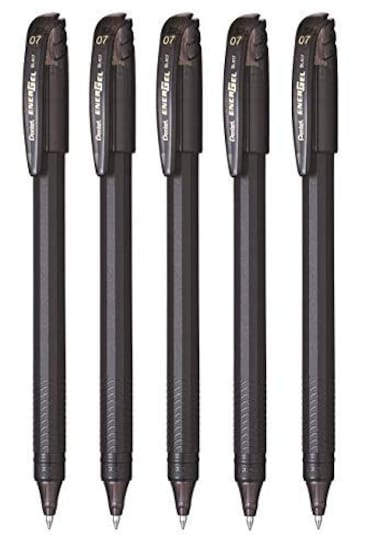 Pentel Energel 07mm Roller Gel Pen Set Pack of 5 Black