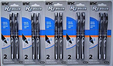 R-2 Roller Inc R2 Roller Ball Pens Black 5 packs of 2 10 ct