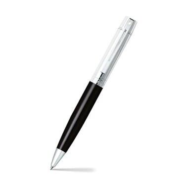 Sheaffer 300 Glossy Black Ballpoint Pen with Bright Chrome Cap and ChromePlated Trim