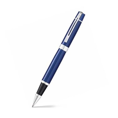 Sheaffer 300 Glossy Blue Lacquer Rollerball Pen with ChromePlated Trim