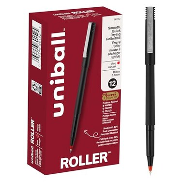 Uni-Ball uniball Roller Rollerball Pens Micro Point 05mm Red