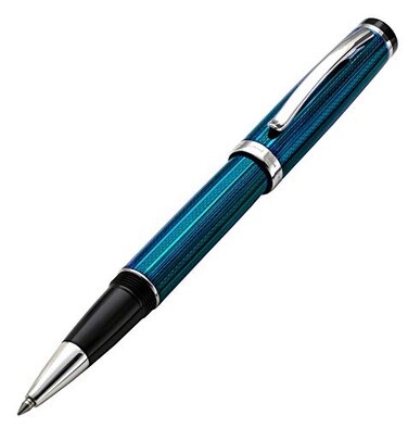 Xezo Incognito Rollerball Pen Fine Point Deep Blue Layered Lacquer with Pure Platinum Plating Handcrafted Limited Edition Serialized