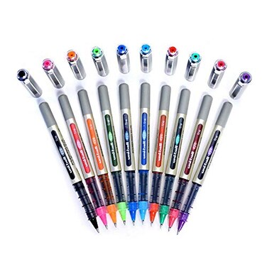 Uni-Ball UniBall EYE UB157 Rollerball Pen 07mm Ball Pack of 10 One of each colour