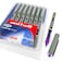 Uni-Ball-Eye UniBall UB157 Rollerball Pens 07mm Nib Violet Purple Ink Wallet of 8