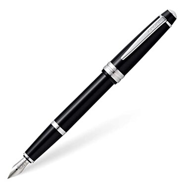 Cross Bailey Light Polished Black Resin ExtraFine Nib Fountain Pen Professional Pen for Effortless Writing Journaling NoteTaking More Black Ink Easy Handling Includes Gift Box