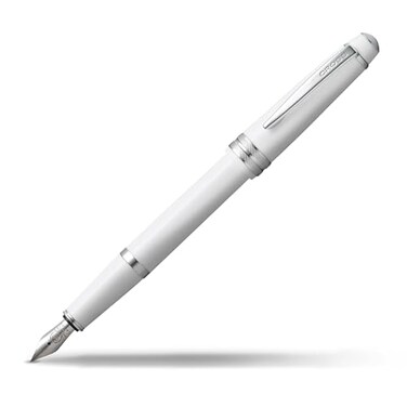 Cross Bailey Light Polished White Resin Fine Nib Fountain Pen Professional Pen for Effortless Writing Journaling NoteTaking More Black Ink Easy Handling Includes Gift Box