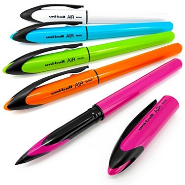 AIR Micro UniBall 05mm Fine Rollerball Blue Ink Assorted Barrels 5 Pack