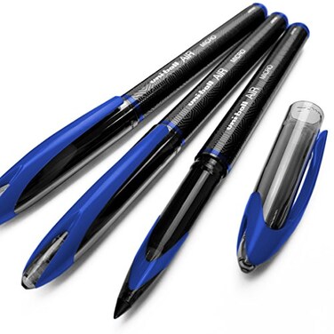 Uni-Ball UniBall AIR Micro 05mm Fine Rollerball Pack of 3 Blue UBA188M