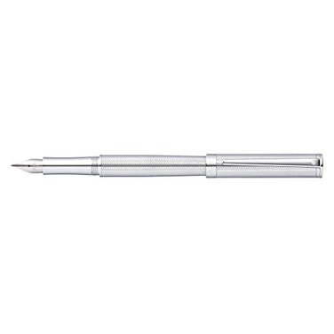 Sheaffer Intensity Engraved Chrome Fountain Pen with Chrome Cap Trim and Medium Nib