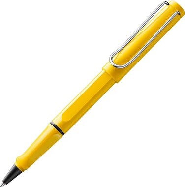 Lamy safari yellow Rollerball Pen with ergonomic grip line width M for pleasant long writing made of robust ASA plastic including rollerball refill M 63 in blue