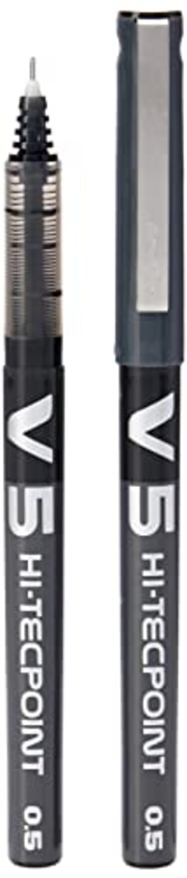 PILOT V5 05 mm Liquid Ink Rollerball Pen Black Pack of 5 3131910541103