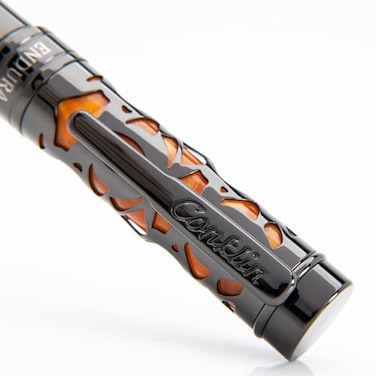 Conklin Endura Deco Crest Rollerball Pen in Orange with Rose Gold Accents Refillable Rollerball Writing Instrument by Conklin Pen Company