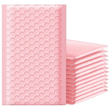 Famagic Bubble Mailers 4x8 Inch 50pc Light Pink Shipping Bags Chic Packaging Bags For Small Business Colored Padded Mailing Envelopes Opaque Matte Self Seal Bubble Poly Mailers Bulk 000