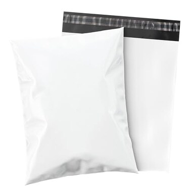 Shop4Mailers 10 x 13 Glossy White Plastic Self Seal Poly Mailer Flat Bags Waterproof Shipping Envelope 17 Mil for Apparel Clothes Shirts Books Permanent Adhesive Seal 100 Pack