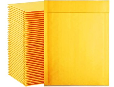 packbabol Kraft Bubble Mailers 6x10 Inch 100 PcsSmall SelfSealing Mail Shipping BagsYellow Padded Envelopes 0