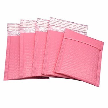 NO.1987 commerce 35x5 Inch Pink Poly Bubble Mailers Small Padded Envelopes SelfSealing Shipping Bags 50 Pack