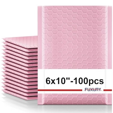 Fuxury Bubble Mailers 6x10 100 Pack Light Pink Padded Envelopes Usable Size 6x9 Self Seal Mailing Envelopes Bubble Padded Shipping Bags for MailingPackaging Small Business Boutique Bulk 0