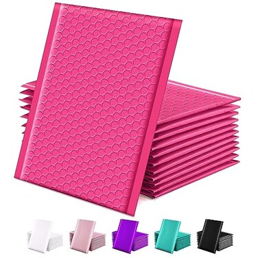 GSSUSA Bubble Mailers 6x10 Inches 25Pack Usable Size 6x9 Small Padded Mailer Bubble Envelopes Mailing Envelope Bags Shipping Bag Self Seal Package Mail Packing Business Supplies Pink