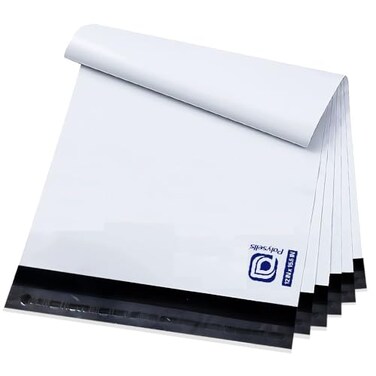 POLYSELLS 200 pcs 12x155 Inch White Poly Mailers Shipping Envelopes Strong Adhesive Sealing Waterproof and Tearresistant Postal Mailing Bags for Clothing Books and Accessories