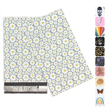 Package Mint 6x9 Poly Mailers Floral Daisy Waterproof TearResistant Shipping Bags with Adhesive Seal 200 Pack