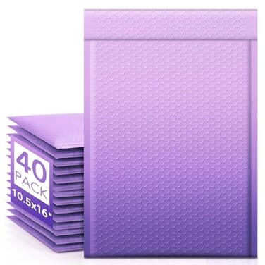 Fuxury 40 Pack Large Bubble Mailers 105x16 Gradient Purple Padded Envelopes Cute Design Mailing Envelopes Bubble Padded Cushioning Padded Mailers for Packaging Small Business 5