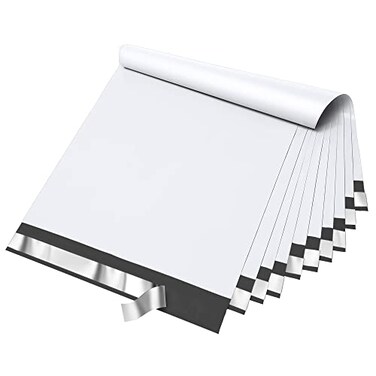 Fuxury 100 Pcs 12x155 Poly Mailers Shipping Bags for ClothingSelf Seal Plastic Mailing Envelopes for Packaging Postal Return Small BusinessWhite