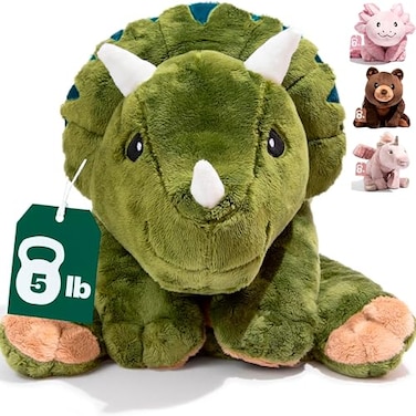 Brease Weighted Stuffed Animal Green Dinosaur 25 5 lbs Weighted Plush