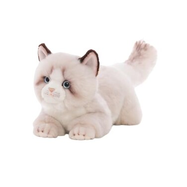 CU-MATE CUMATE 20 Inch Gray Ragdoll Cat Plush Stuffed Animal Toys Realistic Ann Baker Cat Handmade Plush Toy Present Gift