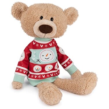 GUND Toothpick with Holiday Sweater Classic Teddy Bear Stuffed Animal for Ages 1 and Up BeigeRedWhite 15