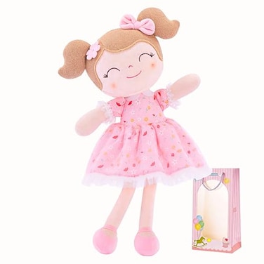 Gloveleya Baby Girl Gift Soft First Baby Doll Plush Doll Floral Pink