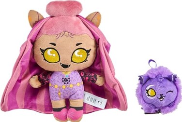 Monster High Plush Doll Set Ghoul N Go Clawdeen Wolf 65inch Plushie with Pet Dog Crescent and KidSized Backpack