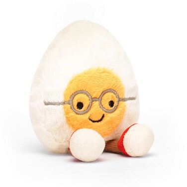 Jellycat Amuseables Boiled Egg Geek Stuffed Toy Small 55 inches Food Plush Fun Gift Idea