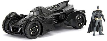 Jada DC Comics Batman 2015 Arkham Knight Batmobile Batman Metals Diecast Collectible Toy Vehicle with Figure Black 124 Scale
