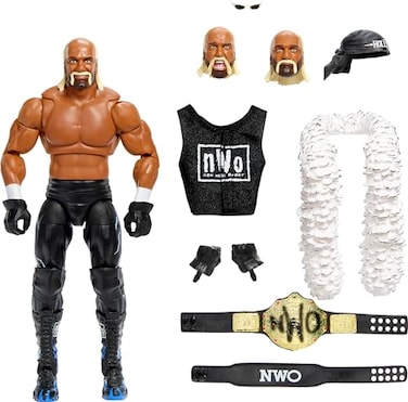 Mattel WWE Ultimate Edition Action Figure Accessories Set Hollywood Hulk Hogan 6inch Collectible with 30 Articulation Points Swappable Pieces Entrance Gear