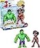 Spidey and his Amazing Friends Hasbro Spidey and His Amazing Friends Marvel Hero Reveal 2PackAction FiguresMask Flip Feature Miles Morales SpiderMan and Hulk 3 and Up