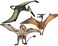 GeminiGenius GeminiGenius 3pcs Pterodactyl Action Figures Realistic Flying Dinosaur Pteranodon Dino Toys Pterosaur Model Toys Cake Toppers Set for Kids